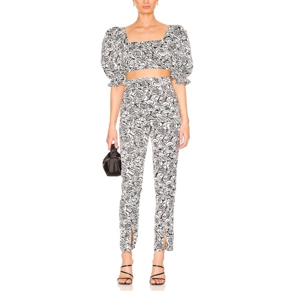 Lovers and Friends Sully Floral Print Puff Sleeve Bobbie Crop Top Size XS - Picture 11 of 11